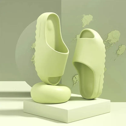 Bebealy Fashion Brand Sneaker Slippers For Women Men Casual Platform Slides Summer Beach Slippers EVA Hollow Sports House Shoes