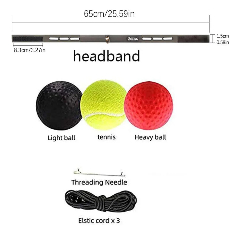 3 balls/set Boxing Reaction Balls Sweatproof Headbands Boxing Balls Fitness Stress Relief Balls Boxing Training Equipment