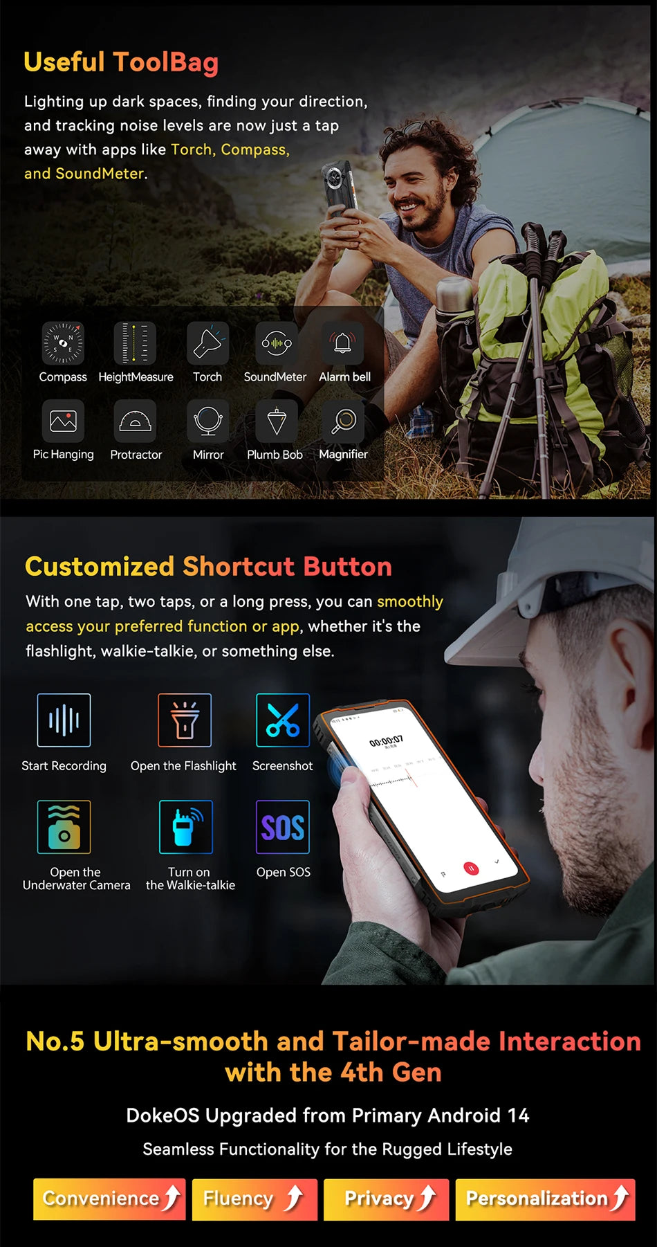 【World premiere】Blackview BV8200 Rugged Phone 6.5" 2.4K 120Hz Display Helio G100 NFC 12GB 256GB Android 14 45W Charger CellPhone