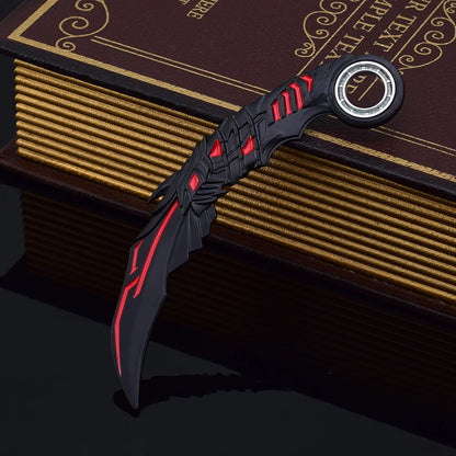 18cm/7.08 Game Figure Blue Dragon Golden Dragon Claw Knife,karambit,Metal Crafts Ornaments Decorate Gifts,Action Figure