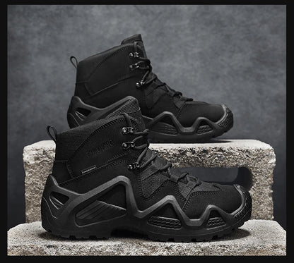 Men's Brand Outdoor Lace-up Boots Autumn Winter Man Fashion Solid Shoes for Men Waterproof Wear-resistant Boots Male Hike Shoes