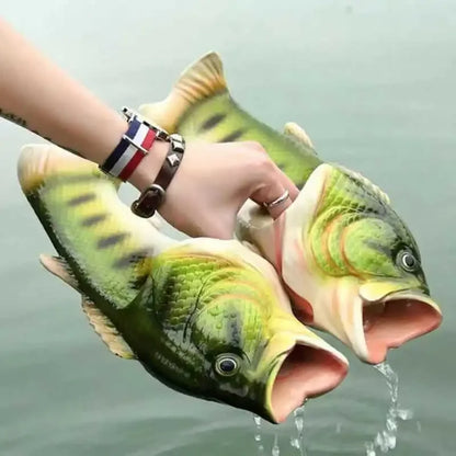 Fish Slippers New Women's Funny Creative Home Non-slip Fashion Salted Fish Word Drag Men's Trendy Slippers Outdoor Beach 2023
