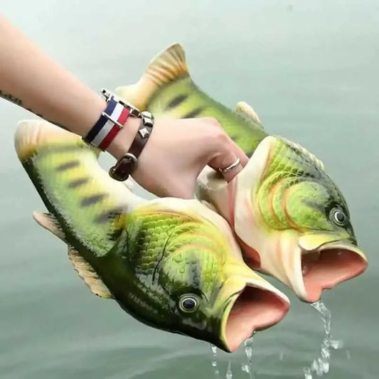 Fish Slippers New Women's Funny Creative Home Non-slip Fashion Salted Fish Word Drag Men's Trendy Slippers Outdoor Beach 2023