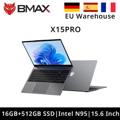 Bmax X15 Pro 15.6 Inch 16Gb Ram 512Gb Ssd Intel N95 Cpu Windows 11 Notebook 1920*1080 Dual Wifi USB Pc Laptop Ddr4