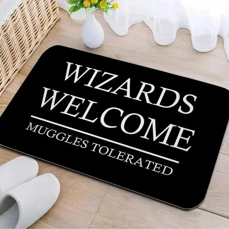 Welcome Door Mat Bathroom Area Non-Slip Absorbent Carpet Wizard Muggle Hallway Decor Carpet Home Decor Entrance Door Mat