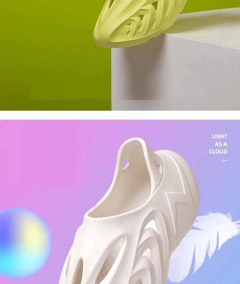 New EVA Men Sandals Couple Soft Hollow Garden Shoes Women Designer Hole Slipper Sneakers Beach Water Shoes Slip on Foam Runner