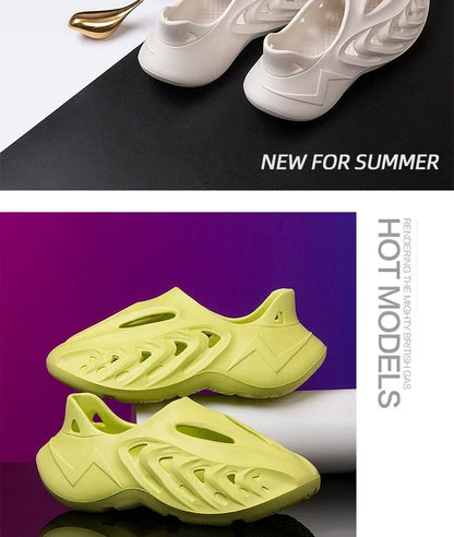 New EVA Men Sandals Couple Soft Hollow Garden Shoes Women Designer Hole Slipper Sneakers Beach Water Shoes Slip on Foam Runner