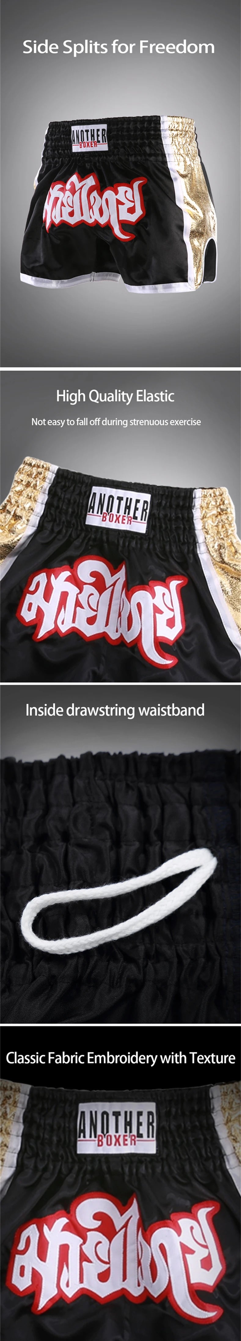 Men's Boxing Shorts Kickboxing Short Muay Thai Women Child Martial Arts Training Team Clothes Gym Grappling BJJ Cage Fight Pants