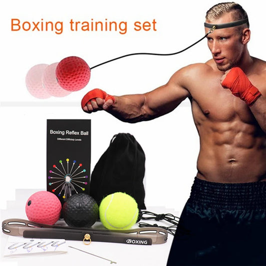3 balls/set Boxing Reaction Balls Sweatproof Headbands Boxing Balls Fitness Stress Relief Balls Boxing Training Equipment