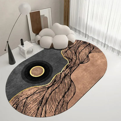 Creative Oval Carpet Living Room Decoration Carpets High Quality Rugs for Bedroom Home Decor Mat Lounge Rug Non-slip Porch Mats