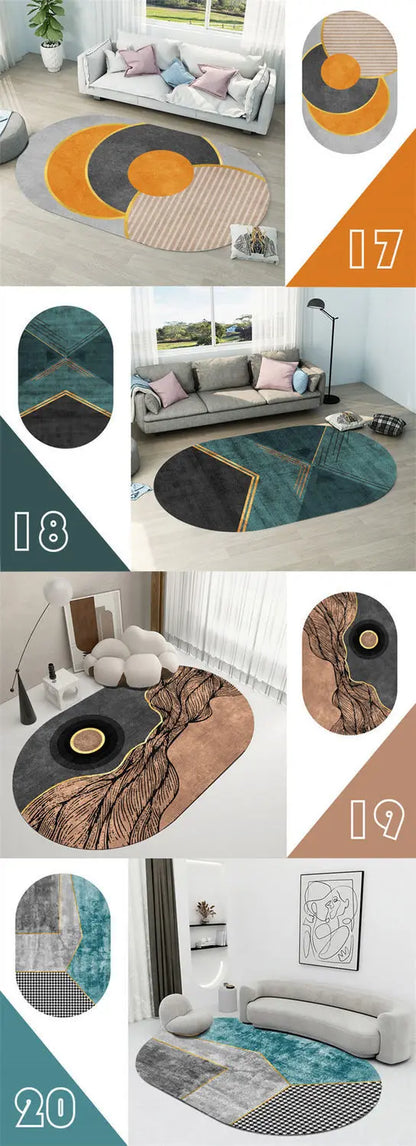 Creative Oval Carpet Living Room Decoration Carpets High Quality Rugs for Bedroom Home Decor Mat Lounge Rug Non-slip Porch Mats