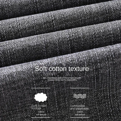 2024 Business Casual Men's Thin Denim Jeans Cotton Stretch Jeans Grey Spring Summer Brand New Fit Straight Lightweight