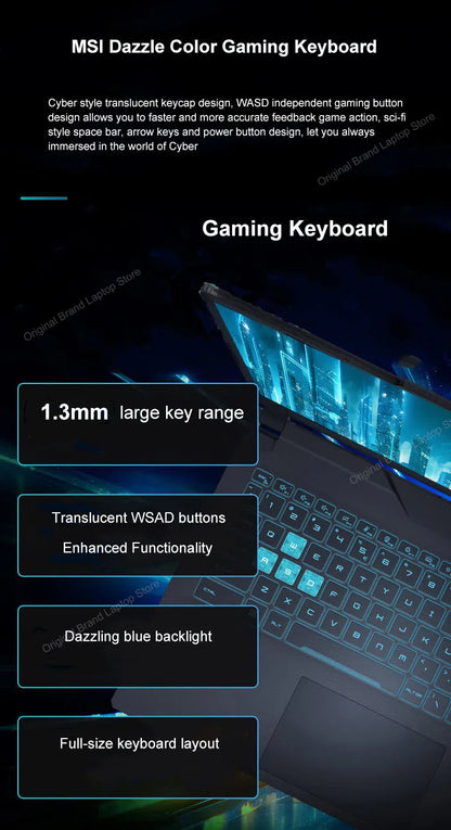 2024 MSI Thin 15 Gaming Laptop 15.6 Inch 2.5K FHD 144Hz IPS Screen Notebook i5-13420H 32GB 1TB RTX3050 Gaming Netbook Computer