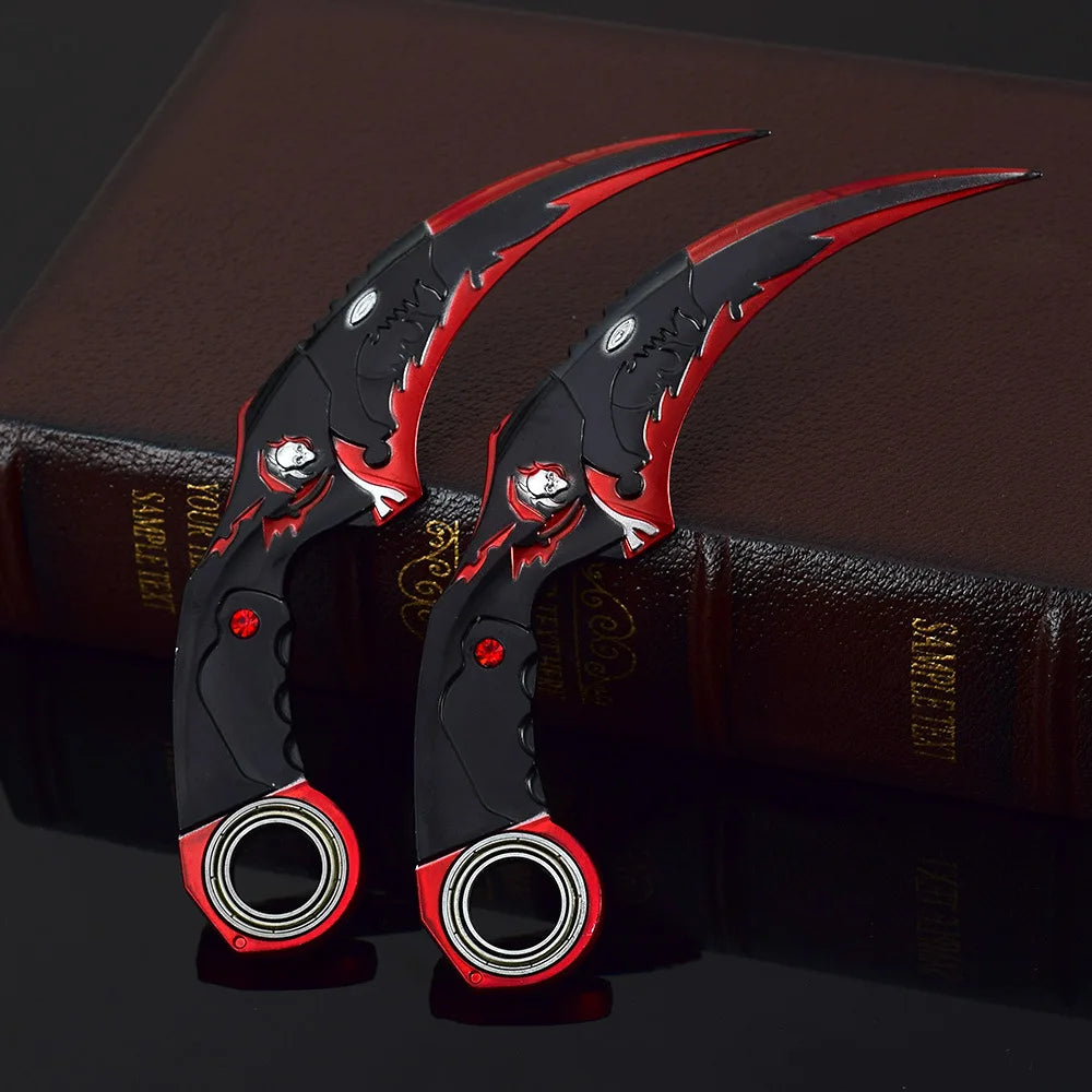 18cm/7.08 Game Figure Blue Dragon Golden Dragon Claw Knife,karambit,Metal Crafts Ornaments Decorate Gifts,Action Figure