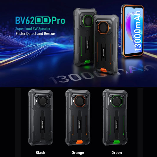 Blackview BV6200 Pro Rugged Phone 4GB / 6GB+128GB IP69 Waterproof Helio P35 13000mAh With 18W Fast Charg NFC 4G Smartphone