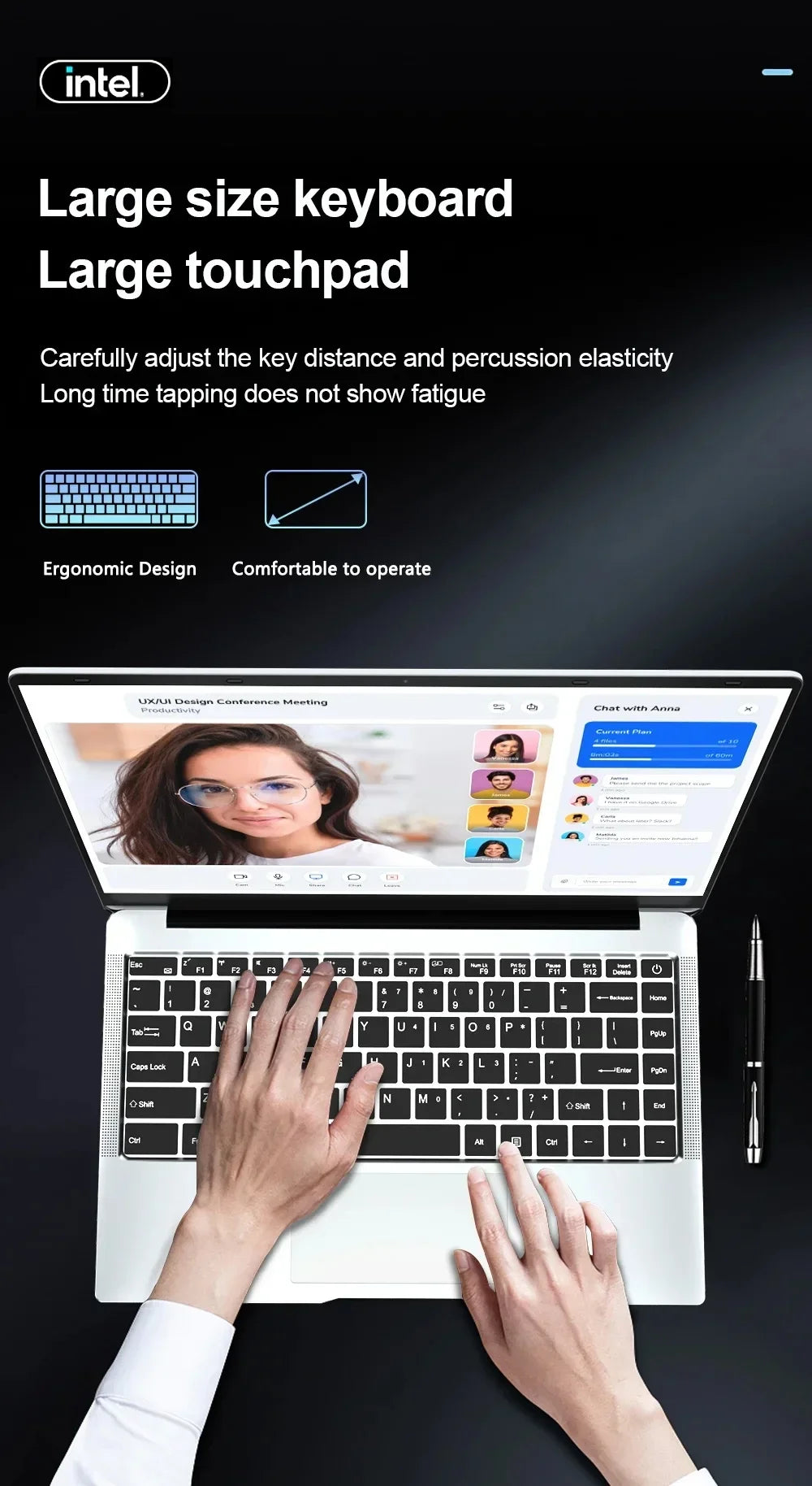 Professional Notebook Windows 11 intel Atom A3950 Laptop Computer 12GB DDR4 1TB 2TB SSD 1920*1080P 14.1" Notebook PC Computer