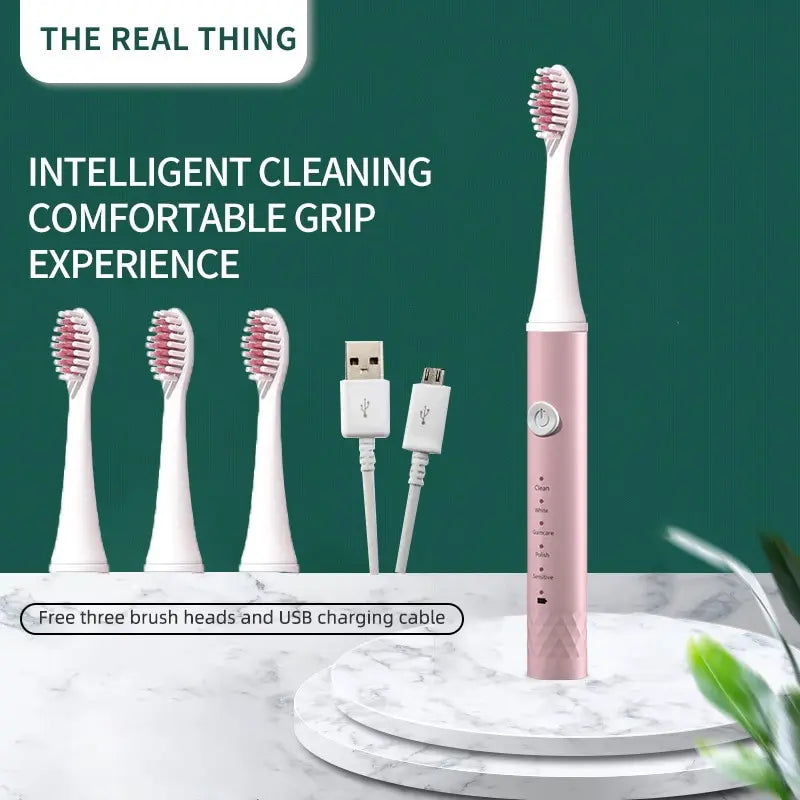 Jianpai Adult Blue Pink Sonic Electric Toothbrush Adult 5-gear Mode USB Charging IPX7 Waterproof Sonic Electric Toothbrush