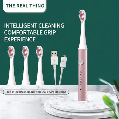 Jianpai Adult Blue Pink Sonic Electric Toothbrush Adult 5-gear Mode USB Charging IPX7 Waterproof Sonic Electric Toothbrush