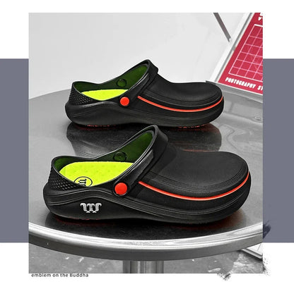 A Pair of Men's Casual Shoes, Waterproof and Oil-Proof, Low-Top Non-Slip Chef Shoes, Wear-Resistant and Non-Slip Men's Shoes
