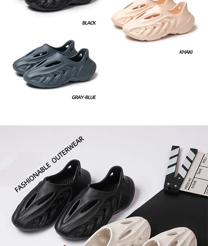 New EVA Men Sandals Couple Soft Hollow Garden Shoes Women Designer Hole Slipper Sneakers Beach Water Shoes Slip on Foam Runner