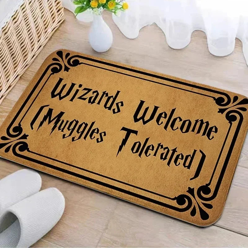Welcome Door Mat Bathroom Area Non-Slip Absorbent Carpet Wizard Muggle Hallway Decor Carpet Home Decor Entrance Door Mat