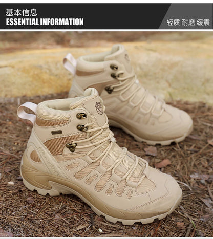 New Men Tactical Boot Breathable Safety Anti-Slip Hunting Boot Motorcycle Male Army Boots Desert Climbing Hiking Shoes Size Plus