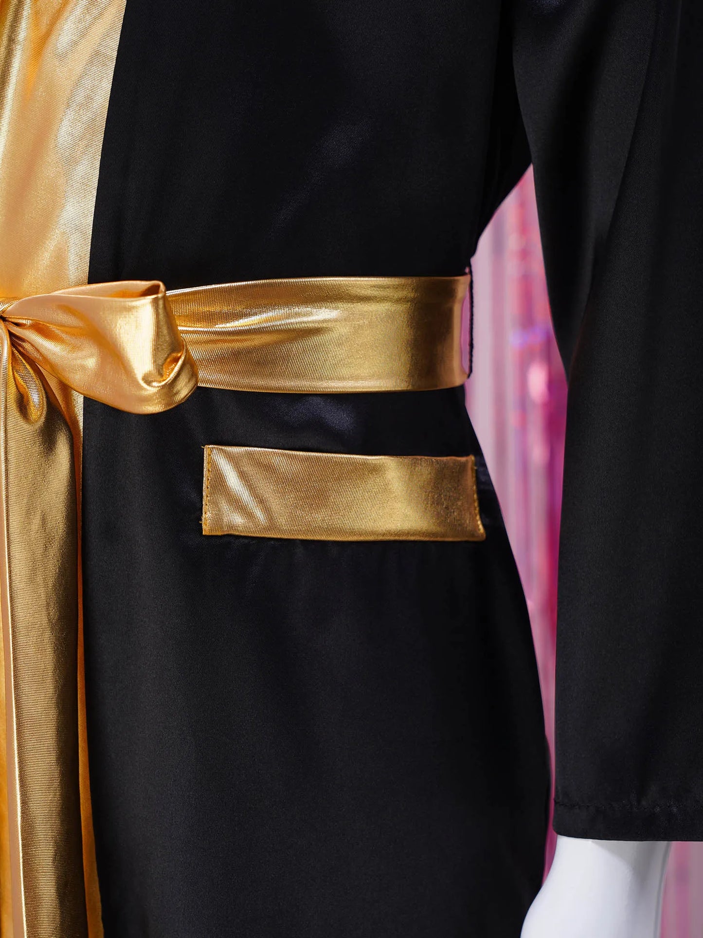 Kids Boys Boxing Robe Boxer Cosplay Costume Long Sleeve Open Front Hooded Cloak with Belt for Kickboxing Workout Sports Fitness