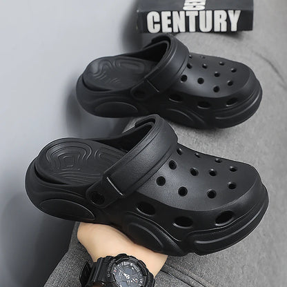 Summer Men's Thick-Soled Non-Slip Breathable Toe-Cap Sandals Casual Beach Slippers