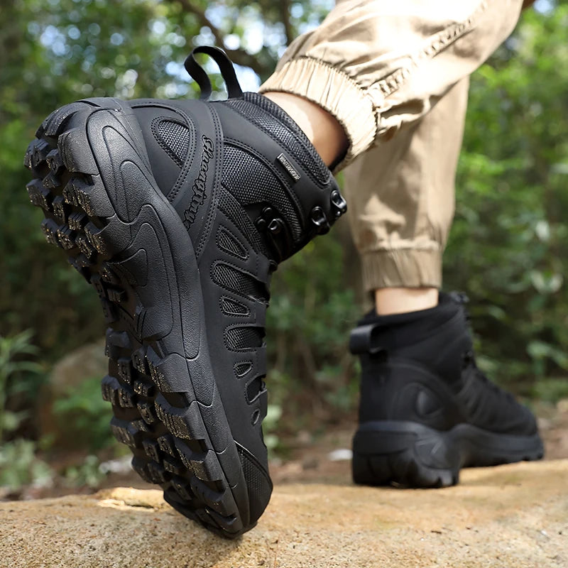 New Men Tactical Boot Breathable Safety Anti-Slip Hunting Boot Motorcycle Male Army Boots Desert Climbing Hiking Shoes Size Plus