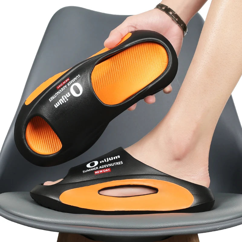 Fashion Men Slippers Outdoor Indoor Sandals Beach Soft Sole Comfortable Slides Men's Casual Shoes Women Couple Home Slippers