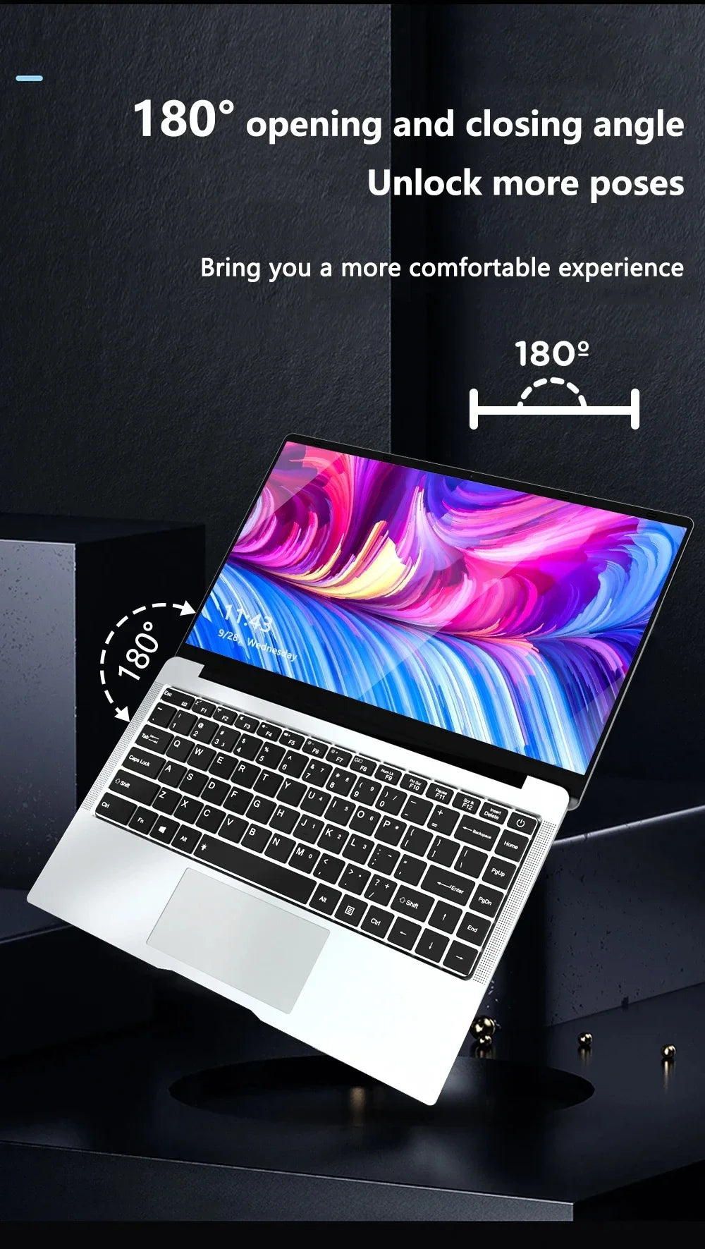 Professional Notebook Windows 11 intel Atom A3950 Laptop Computer 12GB DDR4 1TB 2TB SSD 1920*1080P 14.1" Notebook PC Computer