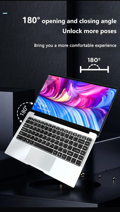 Professional Notebook Windows 11 intel Atom A3950 Laptop Computer 12GB DDR4 1TB 2TB SSD 1920*1080P 14.1" Notebook PC Computer