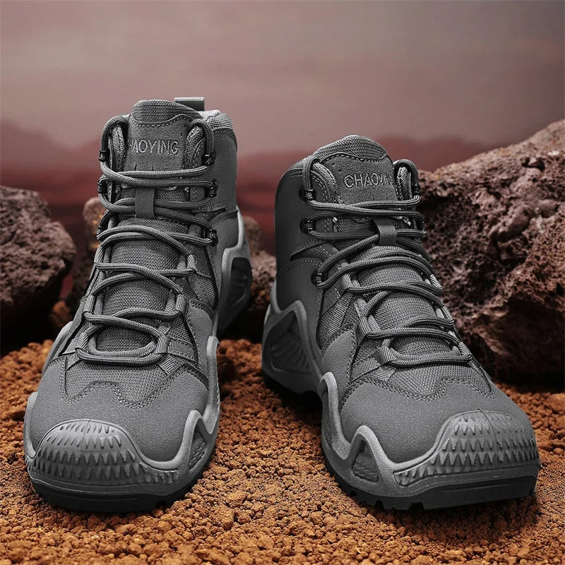 Men's Brand Outdoor Lace-up Boots Autumn Winter Man Fashion Solid Shoes for Men Waterproof Wear-resistant Boots Male Hike Shoes