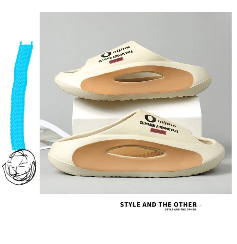 Fashion Men Slippers Outdoor Indoor Sandals Beach Soft Sole Comfortable Slides Men's Casual Shoes Women Couple Home Slippers