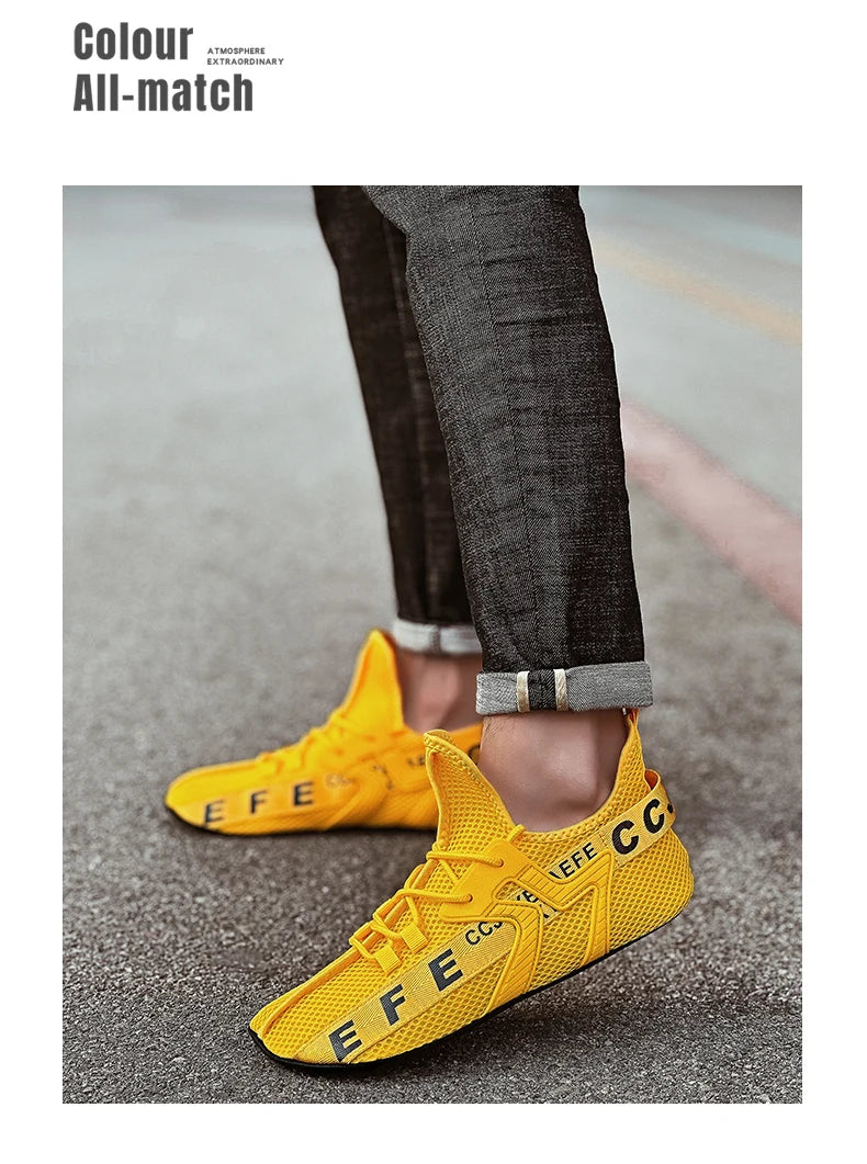 YRZL Loafers Shoes Men Casual Mesh Breathable Non Slip Outdoor Comfortable Indoor Gym Shoes Big Size Shoes for Men