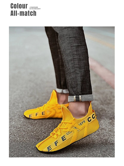 YRZL Loafers Shoes Men Casual Mesh Breathable Non Slip Outdoor Comfortable Indoor Gym Shoes Big Size Shoes for Men