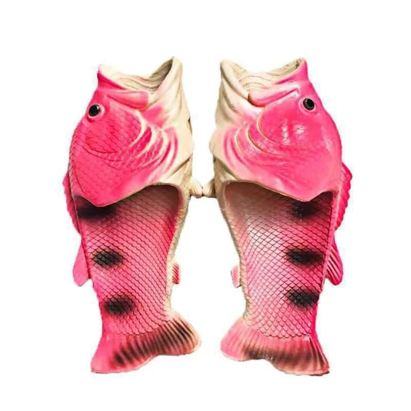 Fish Slippers New Women's Funny Creative Home Non-slip Fashion Salted Fish Word Drag Men's Trendy Slippers Outdoor Beach 2023