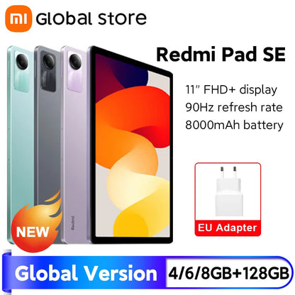 Global Version Xiaomi Redmi Pad SE Snapdragon 680 8GB RAM 256GB ROM Mi Tablet Quad speakers Dolby Atmos 90Hz 11" Display 8000mAh
