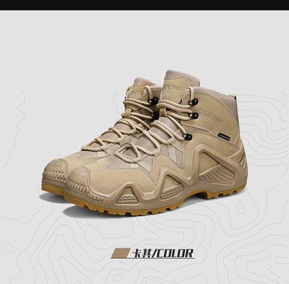 Men's Brand Outdoor Lace-up Boots Autumn Winter Man Fashion Solid Shoes for Men Waterproof Wear-resistant Boots Male Hike Shoes