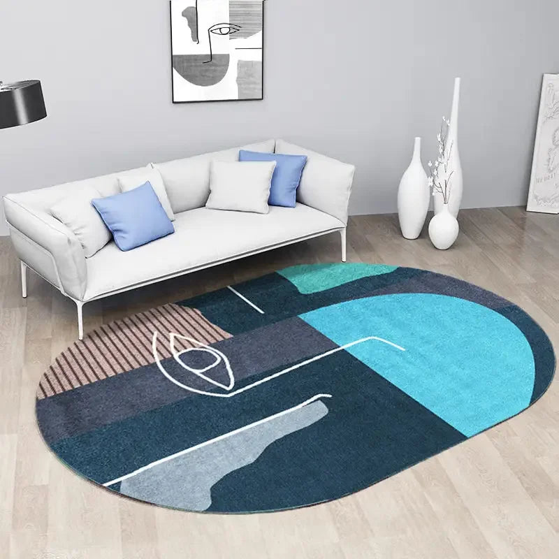 Creative Oval Carpet Living Room Decoration Carpets High Quality Rugs for Bedroom Home Decor Mat Lounge Rug Non-slip Porch Mats