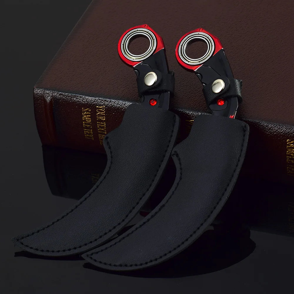 18cm/7.08 Game Figure Blue Dragon Golden Dragon Claw Knife,karambit,Metal Crafts Ornaments Decorate Gifts,Action Figure