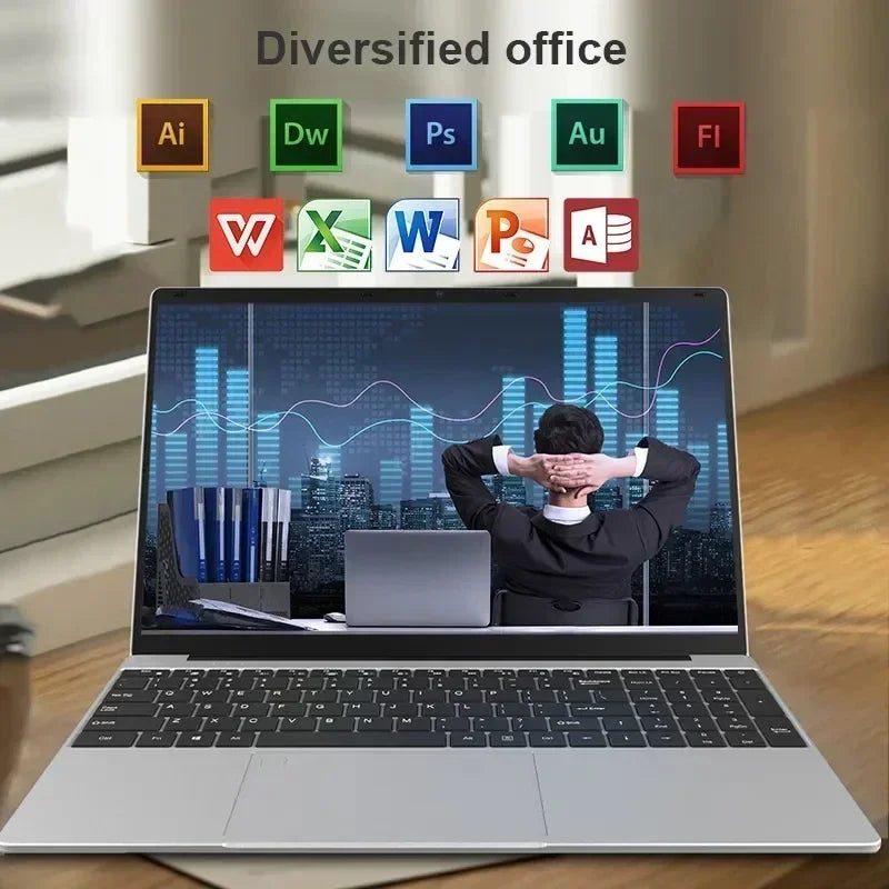 15.6" Portable Laptop Intel N5095 32GB Ram DDR4 2TB SSD Windows 11 Notebook Pc Gamer  Office Computer with Backlit Fingerprint