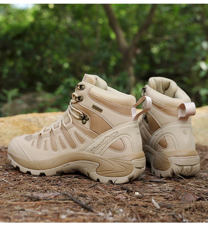 New Men Tactical Boot Breathable Safety Anti-Slip Hunting Boot Motorcycle Male Army Boots Desert Climbing Hiking Shoes Size Plus