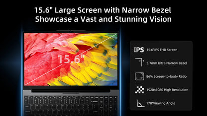Bmax X15 Pro 15.6 Inch 16Gb Ram 512Gb Ssd Intel N95 Cpu Windows 11 Notebook 1920*1080 Dual Wifi USB Pc Laptop Ddr4
