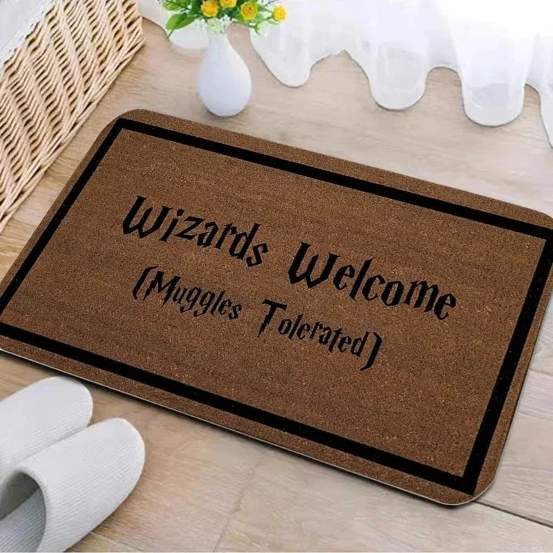 Welcome Door Mat Bathroom Area Non-Slip Absorbent Carpet Wizard Muggle Hallway Decor Carpet Home Decor Entrance Door Mat