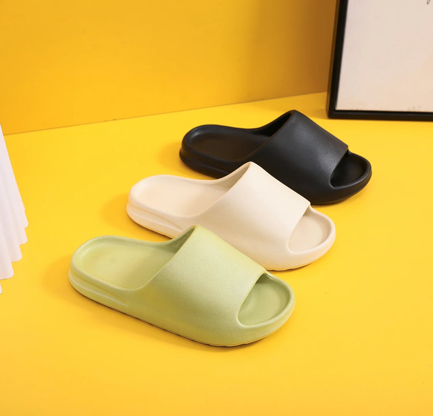 Bebealy Fashion Brand Sneaker Slippers For Women Men Casual Platform Slides Summer Beach Slippers EVA Hollow Sports House Shoes