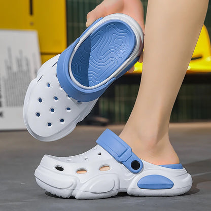 Summer Men's Thick-Soled Non-Slip Breathable Toe-Cap Sandals Casual Beach Slippers