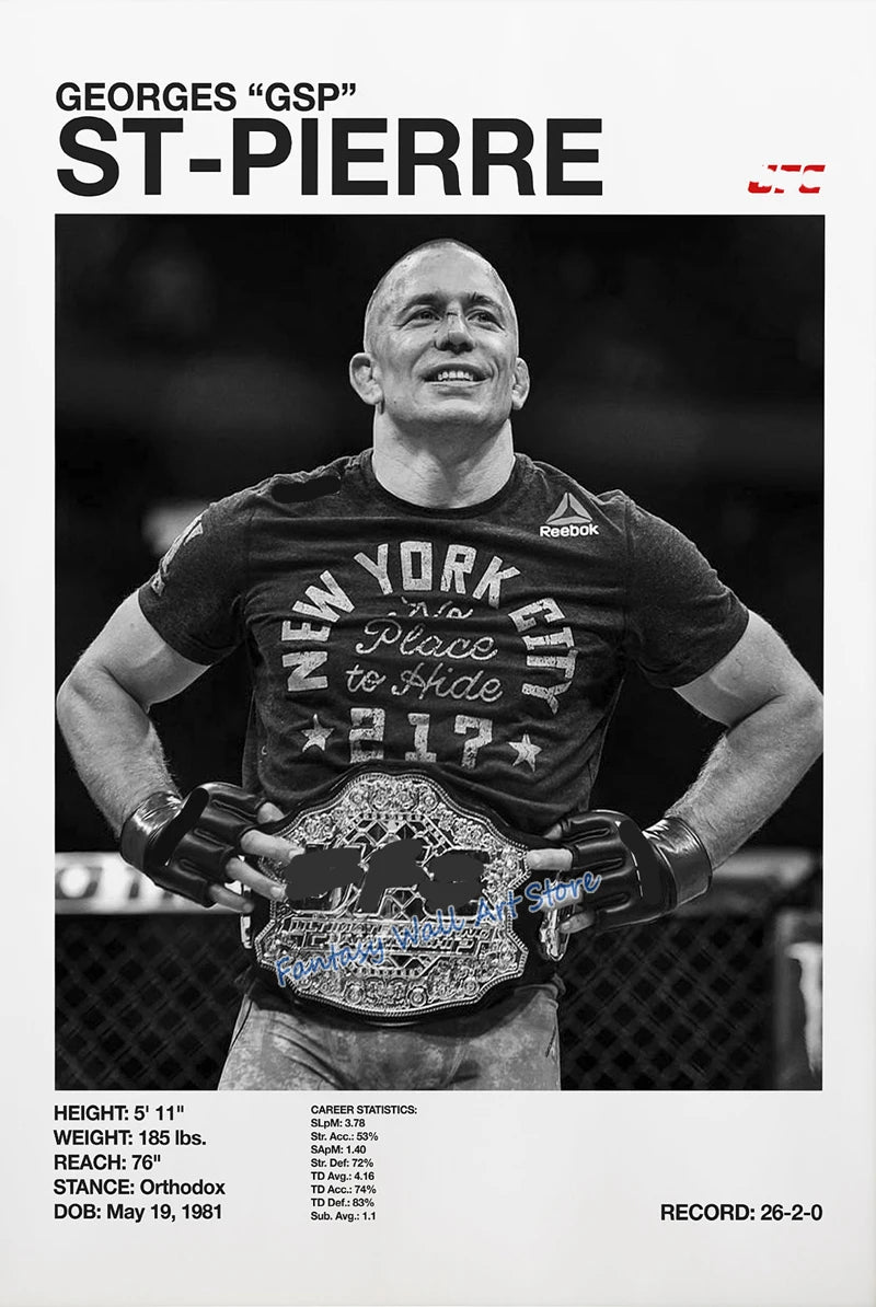 World Famous Boxing Players The Best Boxing Athlete Minimalist Black and White Poster Canvas Painting Wall Pictures Home Decor