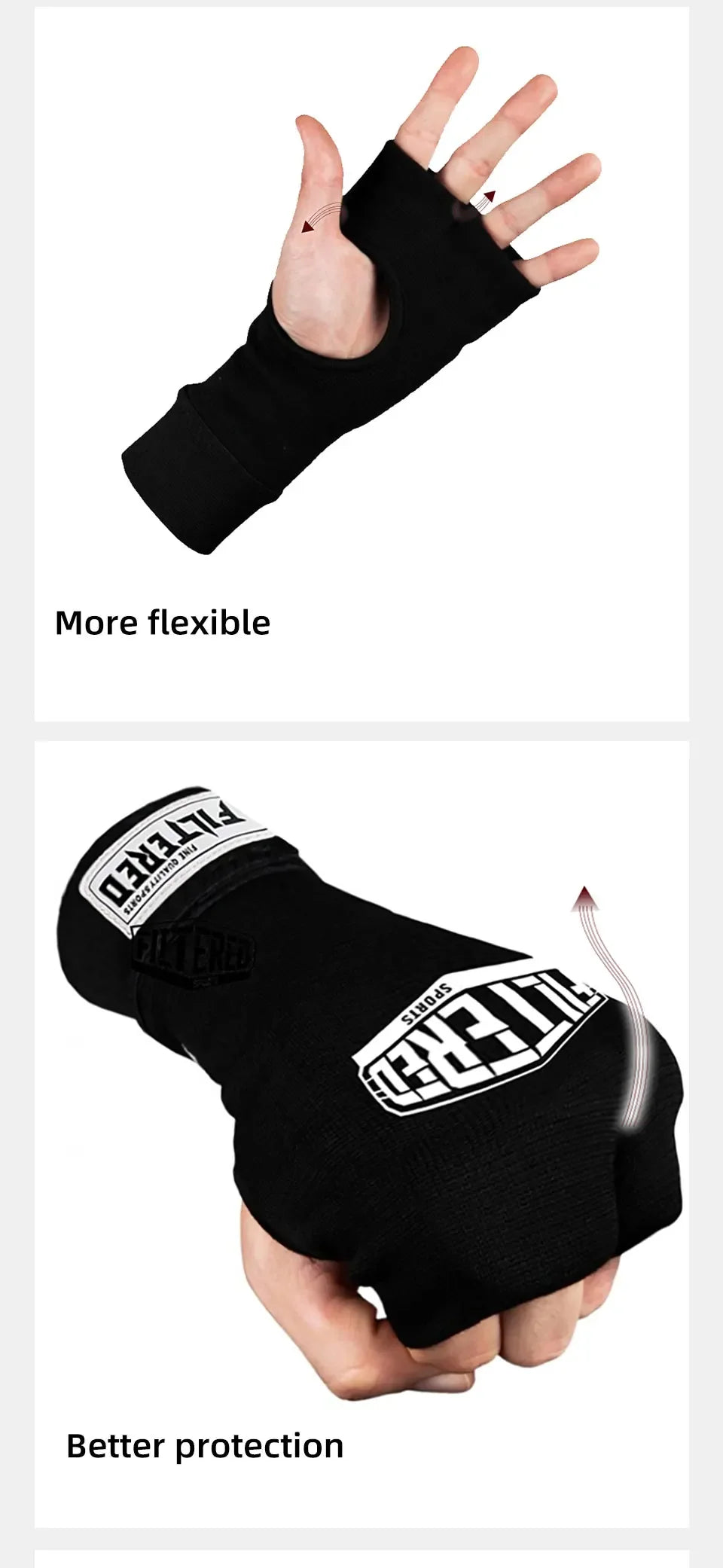 FILTERED Sports High-Quality Breathable Boxing Gel Integrated Shield for Quick  Convenient Hand Wrapping Boxing Gel GSW01