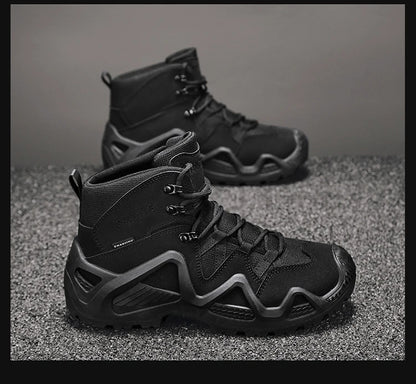 Men's Brand Outdoor Lace-up Boots Autumn Winter Man Fashion Solid Shoes for Men Waterproof Wear-resistant Boots Male Hike Shoes